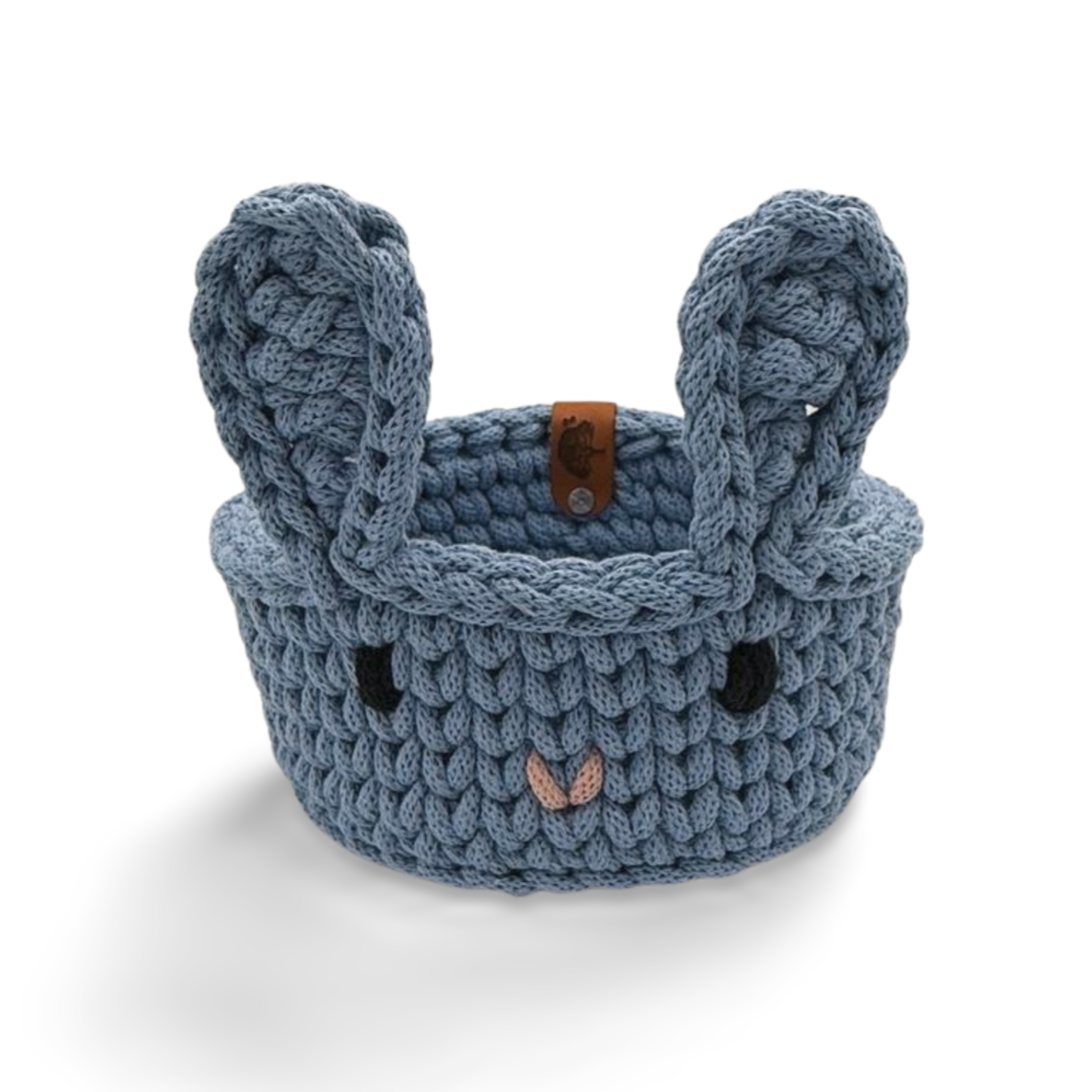 Korb Osterhase mit Ohren Osterkorb 16x8,5cm Häkelkorb Strickmuster Ostern Hase