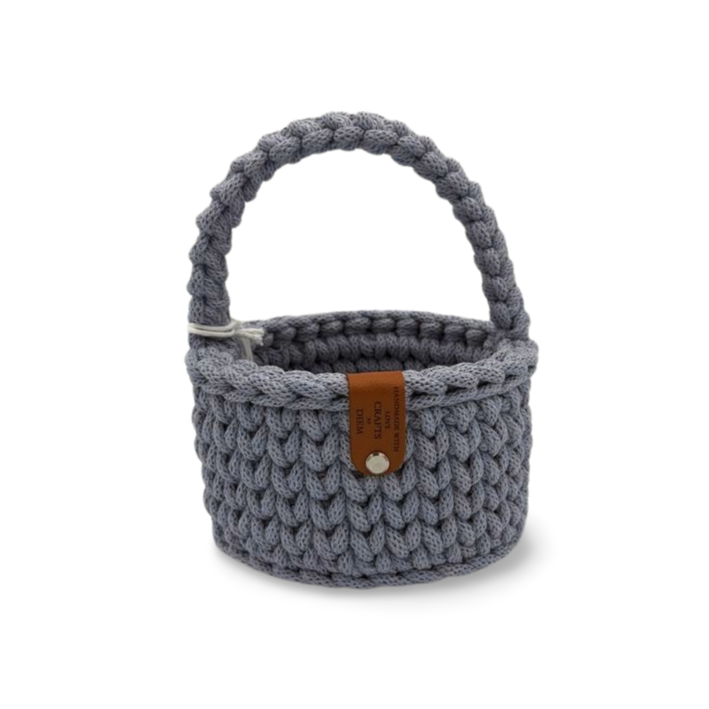 Korb mit Henkel 14x8,5cm Häkelkorb Strickmuster Ostern Hase Henkelkorb