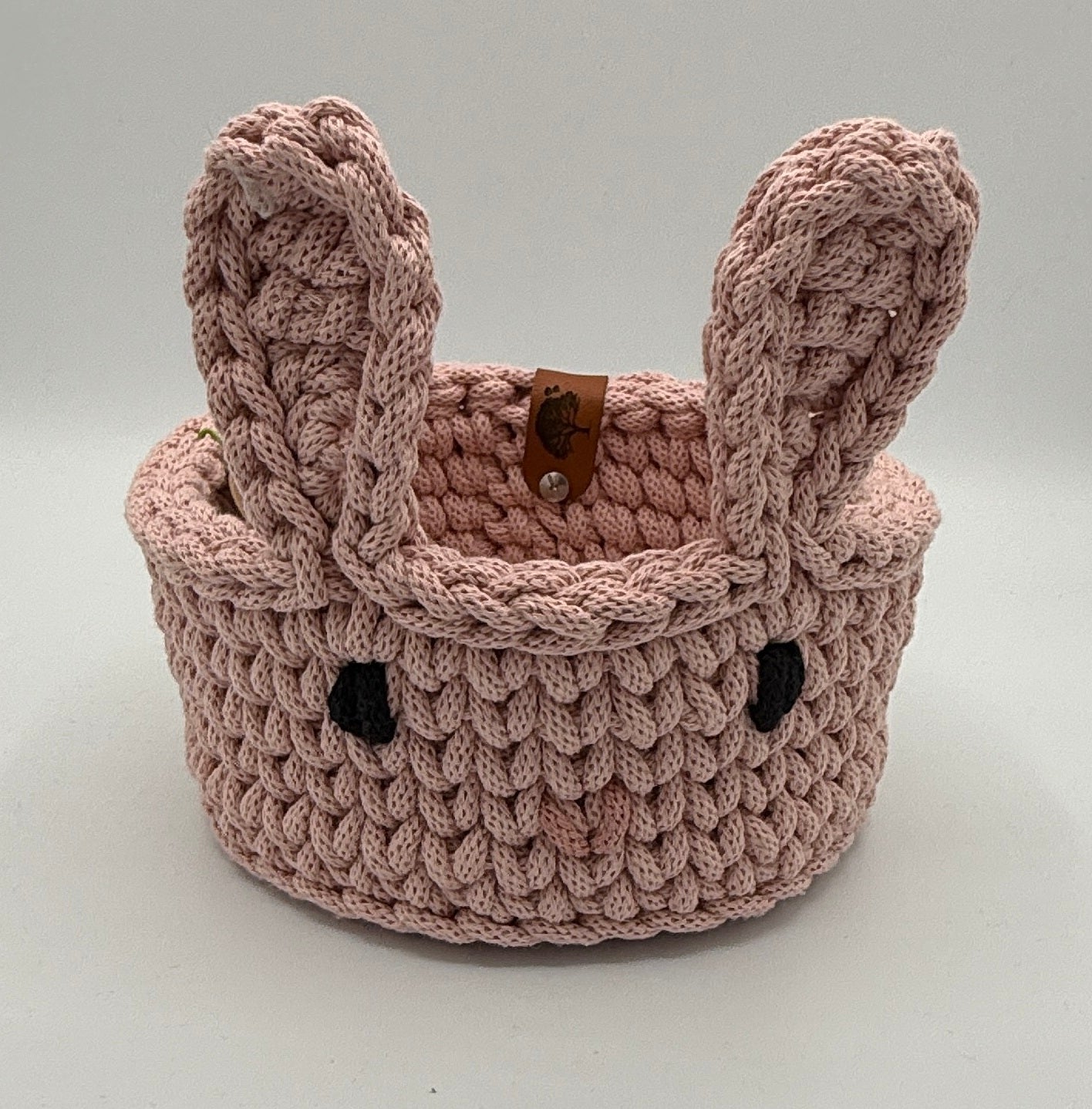 Korb Osterhase mit Ohren Osterkorb 16x8,5cm Häkelkorb Strickmuster Ostern Hase