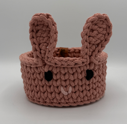 Korb Osterhase mit Ohren Osterkorb 16x8,5cm Häkelkorb Strickmuster Ostern Hase