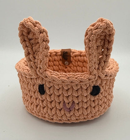 Korb Osterhase mit Ohren Osterkorb 16x8,5cm Häkelkorb Strickmuster Ostern Hase