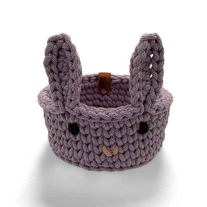 Korb Osterhase mit Ohren Osterkorb 16x8,5cm Häkelkorb Strickmuster Ostern Hase
