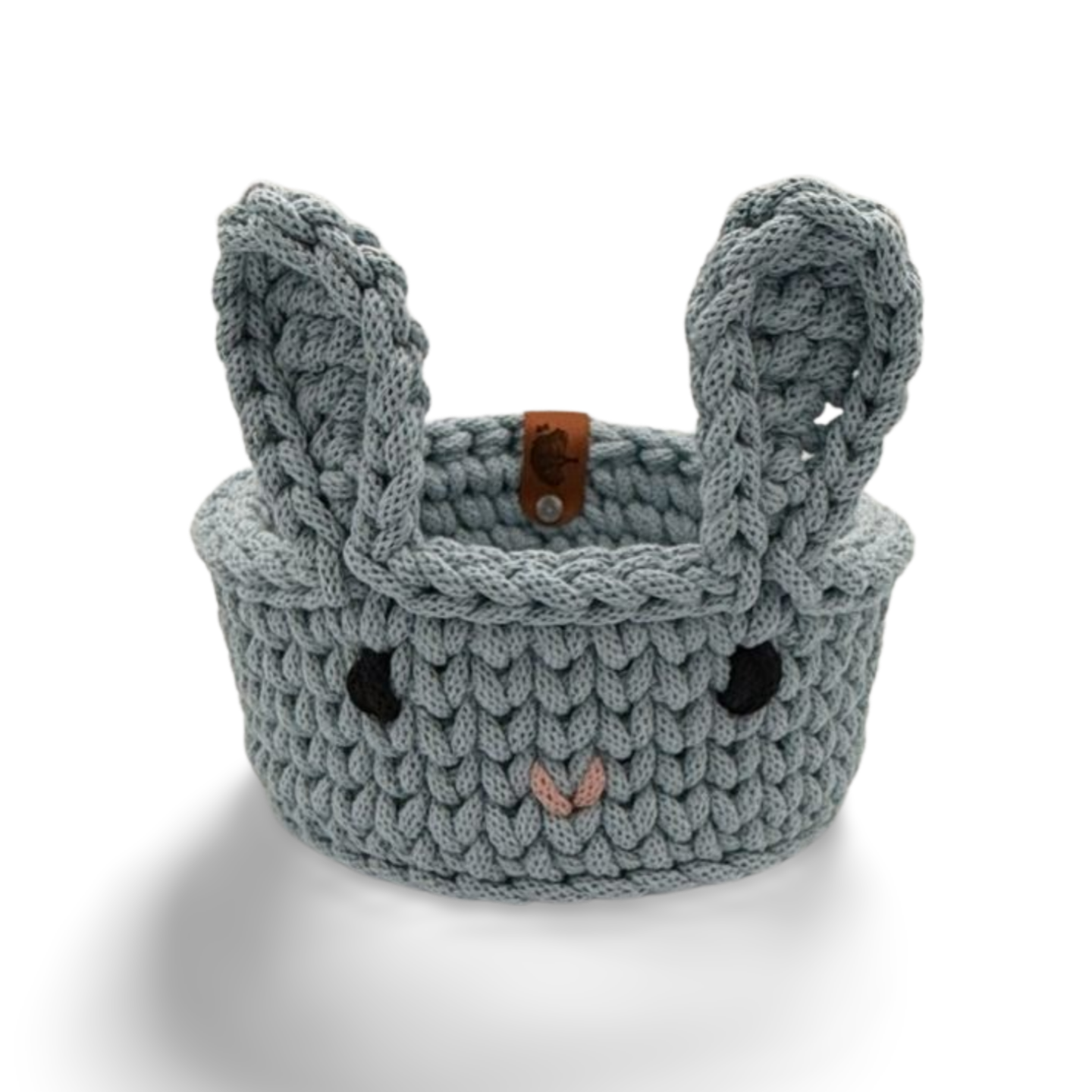 Korb Osterhase mit Ohren Osterkorb 16x8,5cm Häkelkorb Strickmuster Ostern Hase